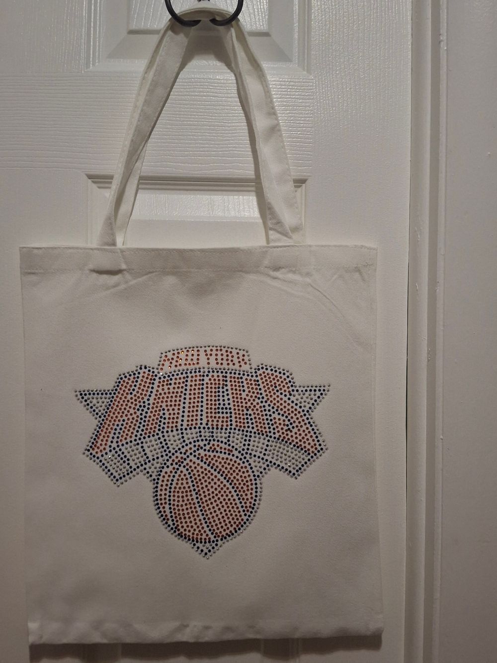 NY Knicks Rhinestone Canvas Tote
